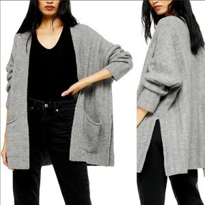 SOLD! || TOPSHOP COZY GRAY OVERSIZED LONG CARDIGAN SWEATER